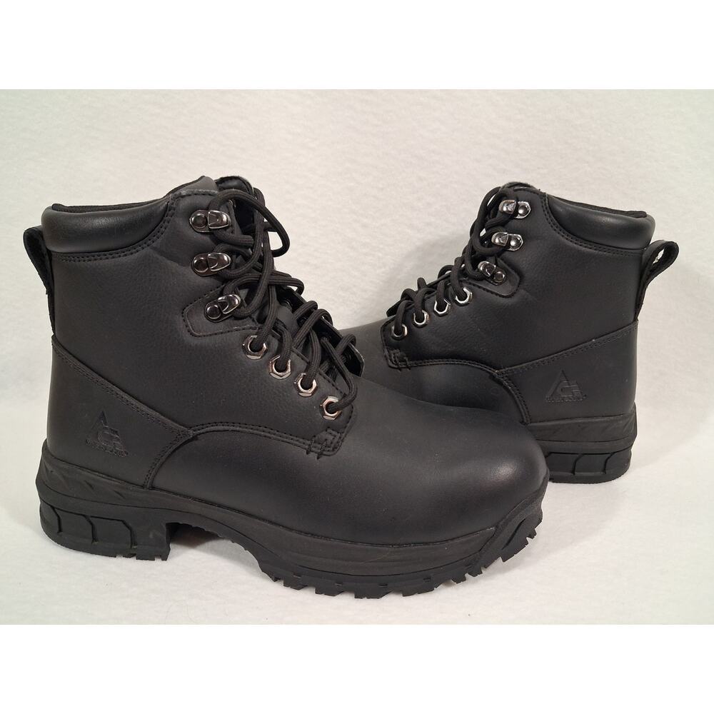 Ace black leather work boots women size 9 New
